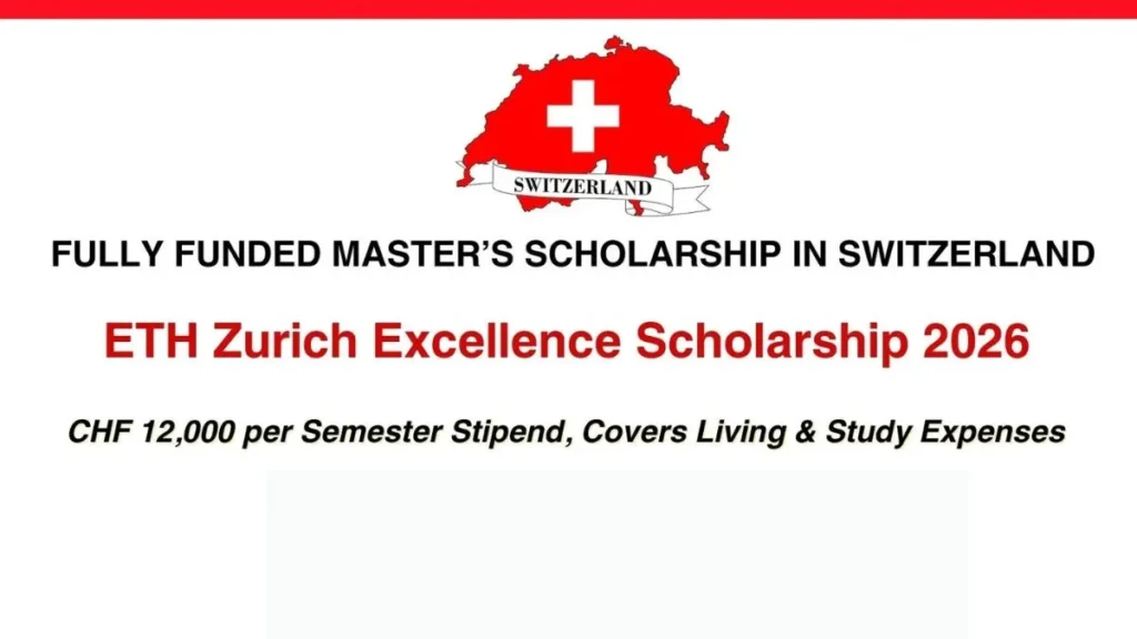 The ETH Zurich Excellence Scholarship 2026 in Switzerland, also known as the Excellence Scholarship & Opportunity Programme (ESOP), is one of the most prestigious fully funded scholarships in Europe.